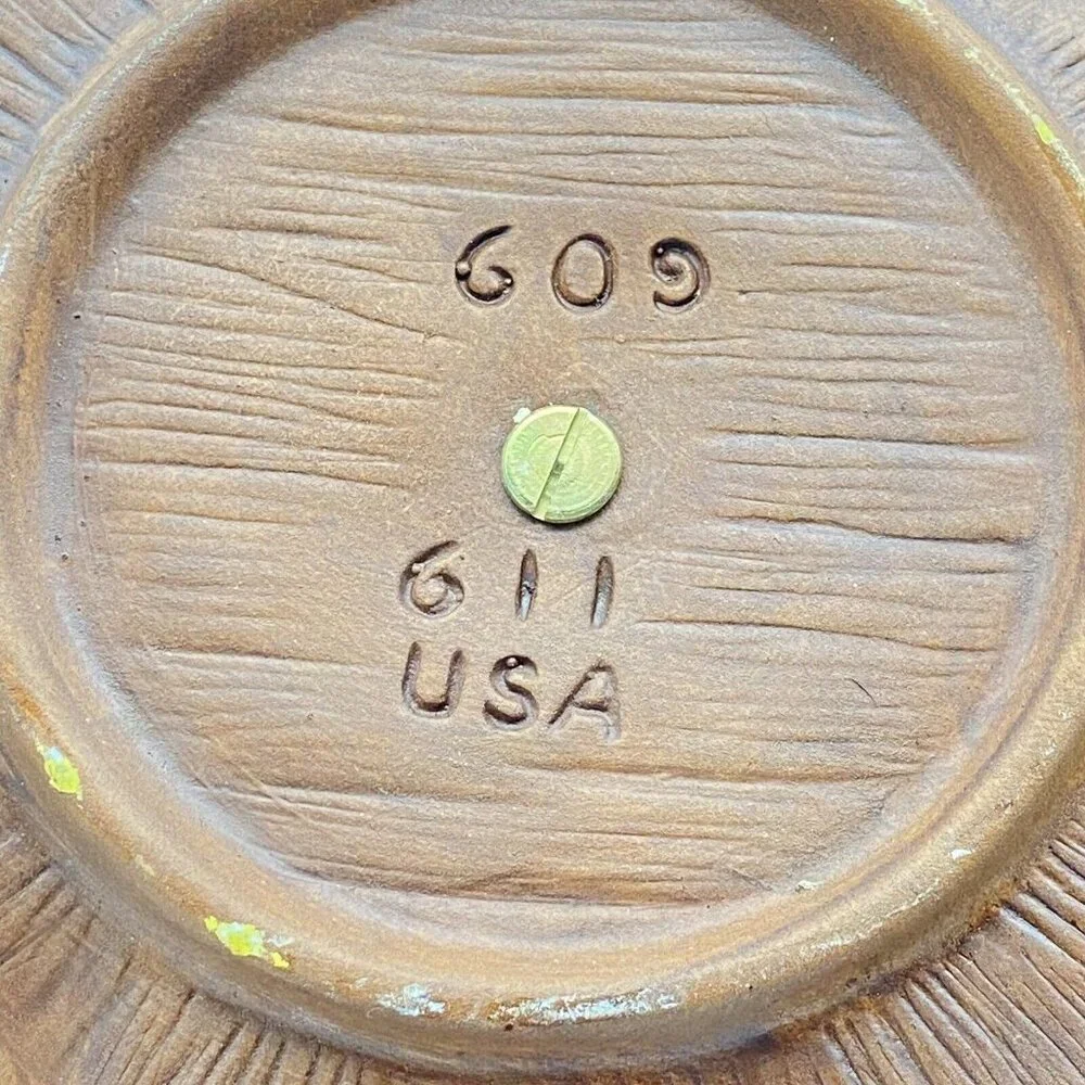 MCM Sequoia Ware Tidbit Serving Tray Yellow‎ Wave California Art Pottery USA VTG